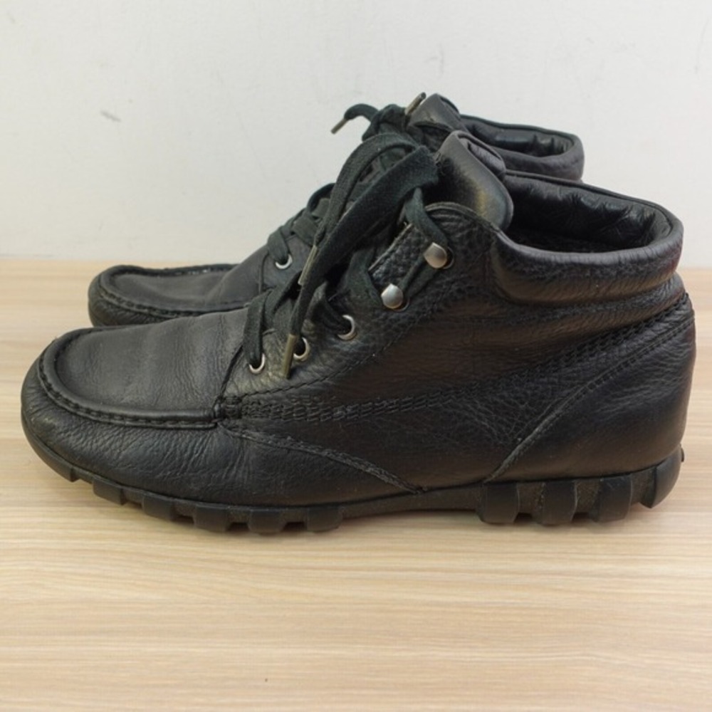 Vintage Y2K Gorp GEOX Leather Ankle Boots Mens‎ 44 11 Black Italian Moc Chukka